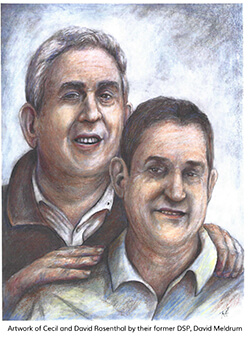 A drawing of Cecil and David Rosenthal