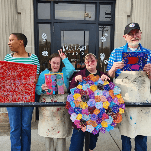 Left to right: Tarira Bundrige, Lauren McCoy, Maggie Kambic, and Herman Schuler