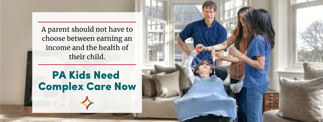 Representation of child at home receiving medical care